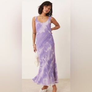 ASOS Design Petite Purple Scoop Neck Chiffon Slip Dress